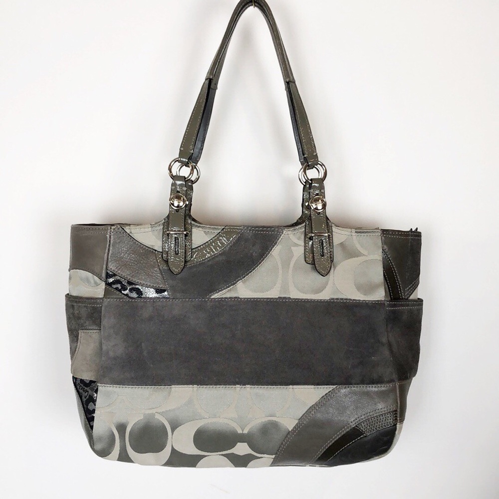 Coach Pieced Patchwork Leather Suede Shoulder Bag - image 6